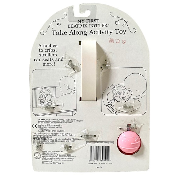 VINTAGE EDEN MY FIRST BEATRIX POTTER - PETER RABBIT, TAKE ALONG ACTIVITY TOY - Picture 2 of 7